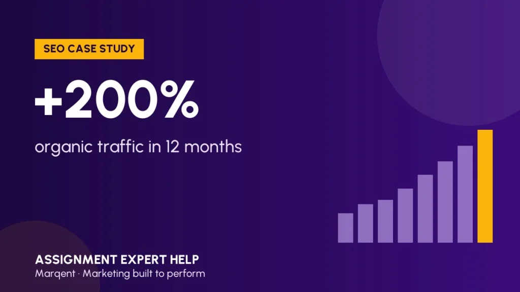 Assignment Expert Help case study: +200% organic traffic in 12 months